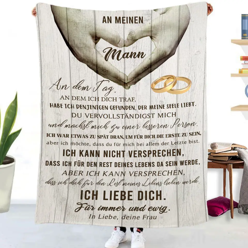 Flanelldecke mit deutschen Buchstaben „To My Daughter Son“, Weihnachtsgeschenk, warme Überwurfdecke für Bett, Sofa, Couch, Geburtstagsgeschenke, Heimkönigin – Detail 38