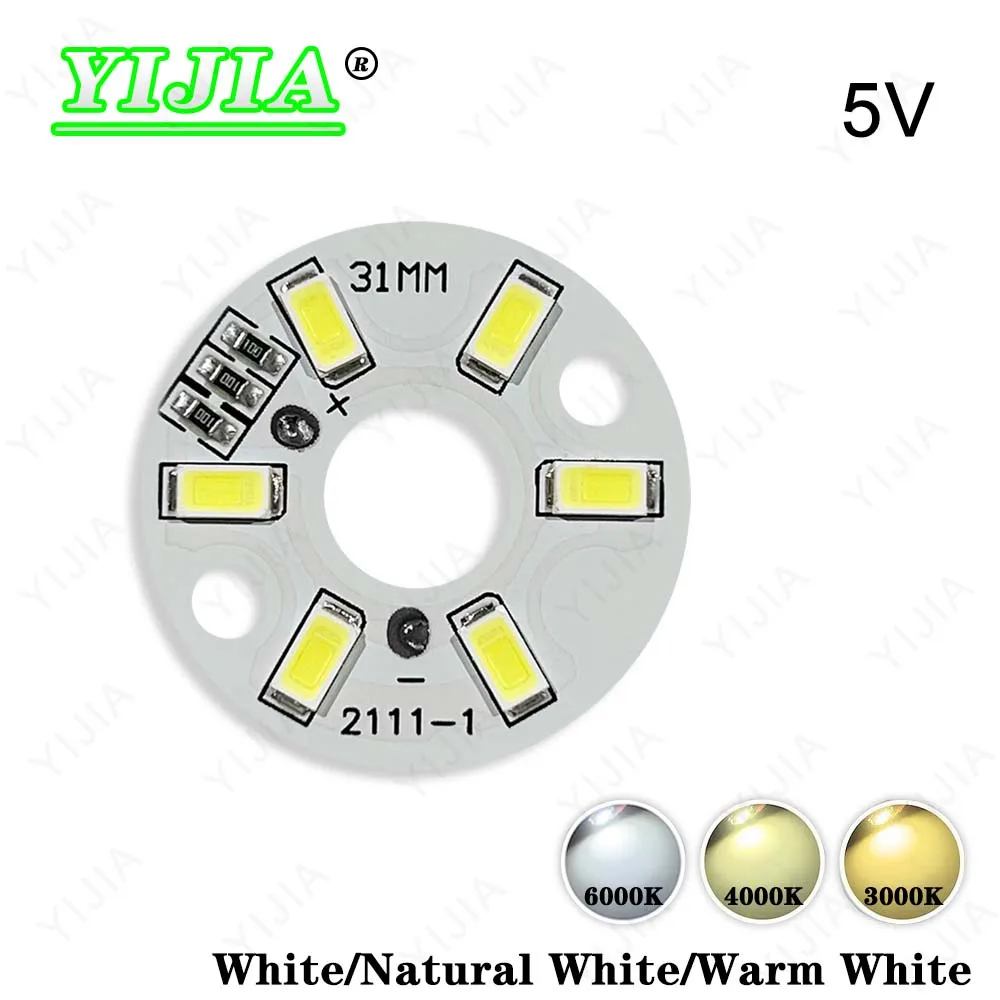 3W 5V Warm Natural White LED Light Board SMD5730 Dia 31MM Round Transformation Light Source Plate For DIY Downlight Spotlight