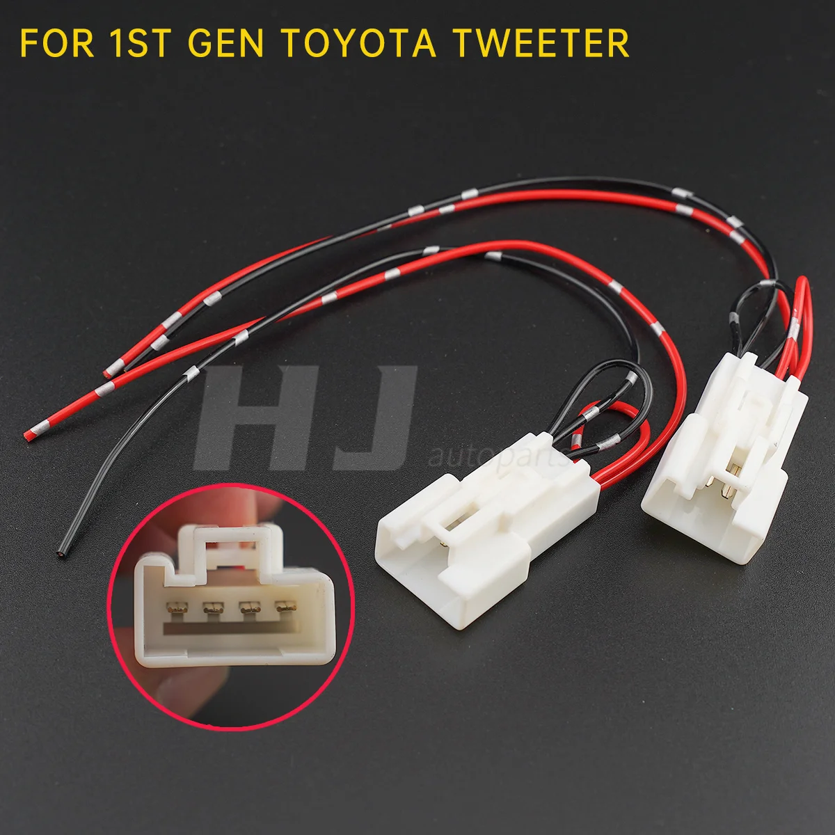 2pcs Car Treble Speaker Plug Wire Cable Audio Lossless Installation Adapter Socket Horn Plug Harness for 1st Gen Toyota Tweeter