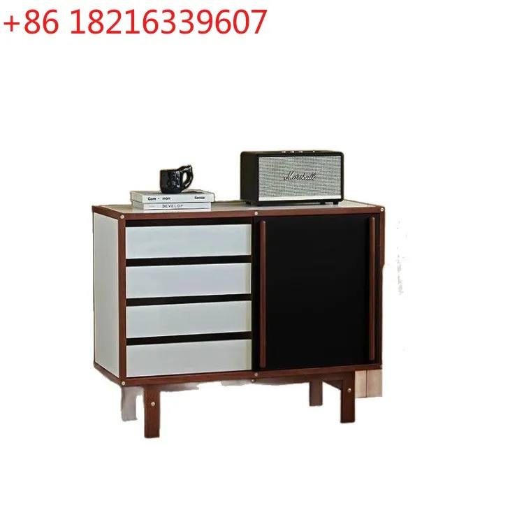 YAO sliding door cabinet medieval solid wood dining side cabinet storage floor Nordic retro