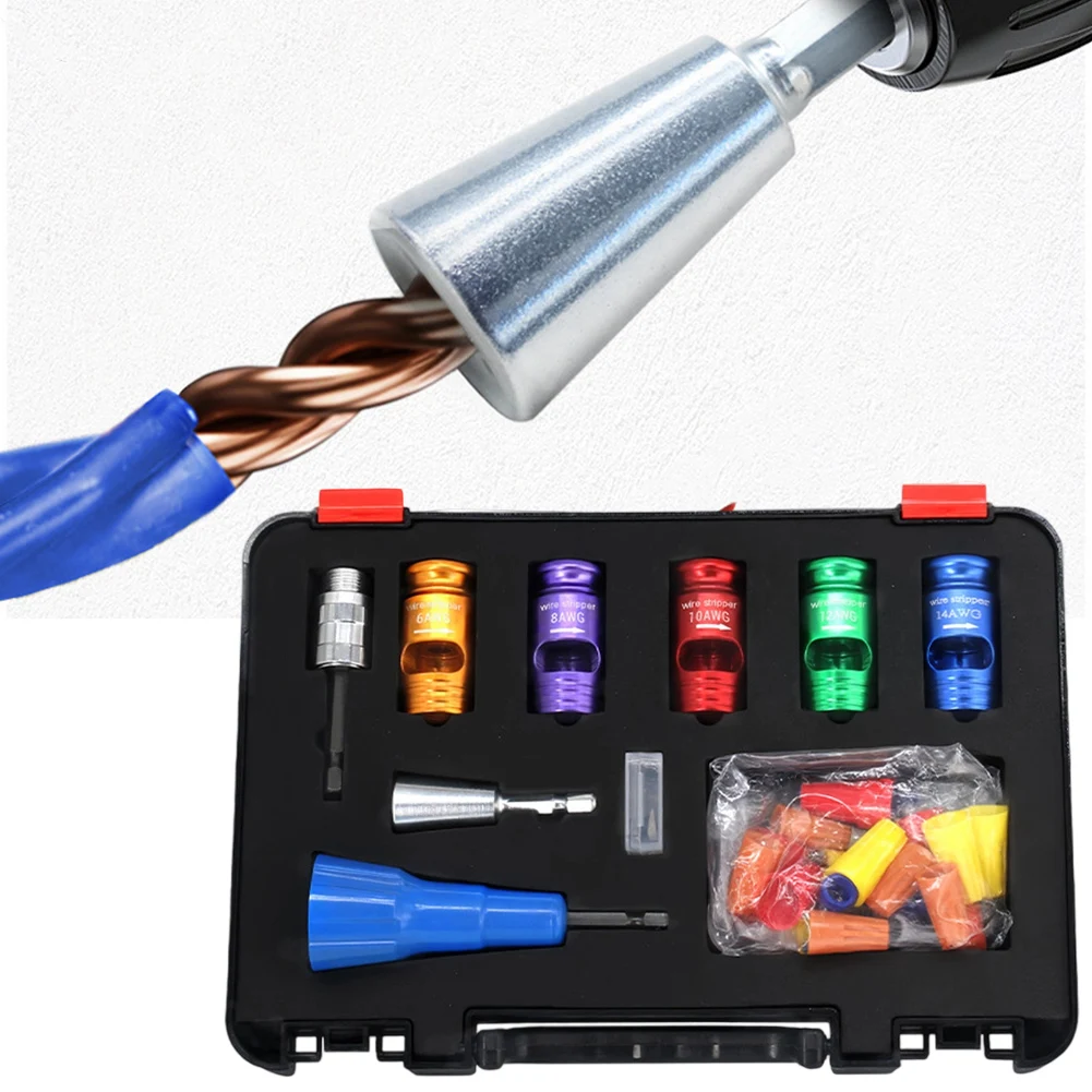 

For Wire Stripping Projects Electric Drill Stripper Aluminum Alloy Material Complete Tool Set Heat Resistant Tool