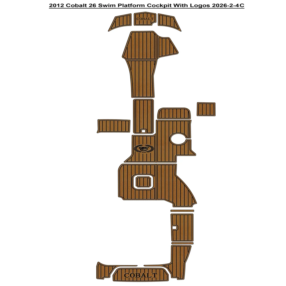 

2012 Cobalt 26 Swim Platform Cockpit Pad Boat EVA Foam Faux Teak Deck Floor Mat SeaDek MarineMat Gatorstep Style Adhesive