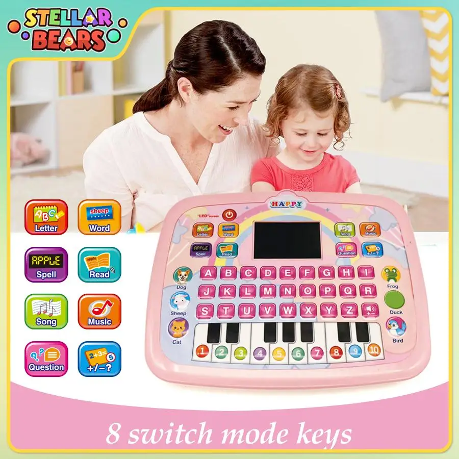 Children's Early Learning Machine Intelligent English Educational Mini Laptop Machine for Kids Tablet Music Toys Birthday Gift