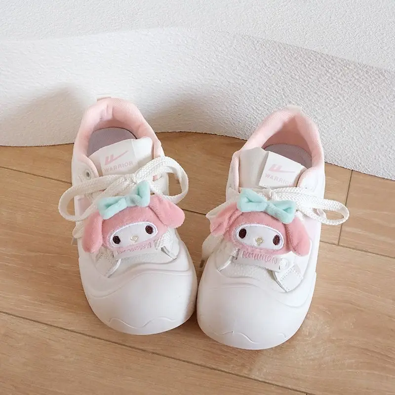 Sanrio Hello Kitty My Melody Cute White Shoes Female New Harajuku Versatile Thick Bottom Shoes  Autumn Winter Sports Board Shoes