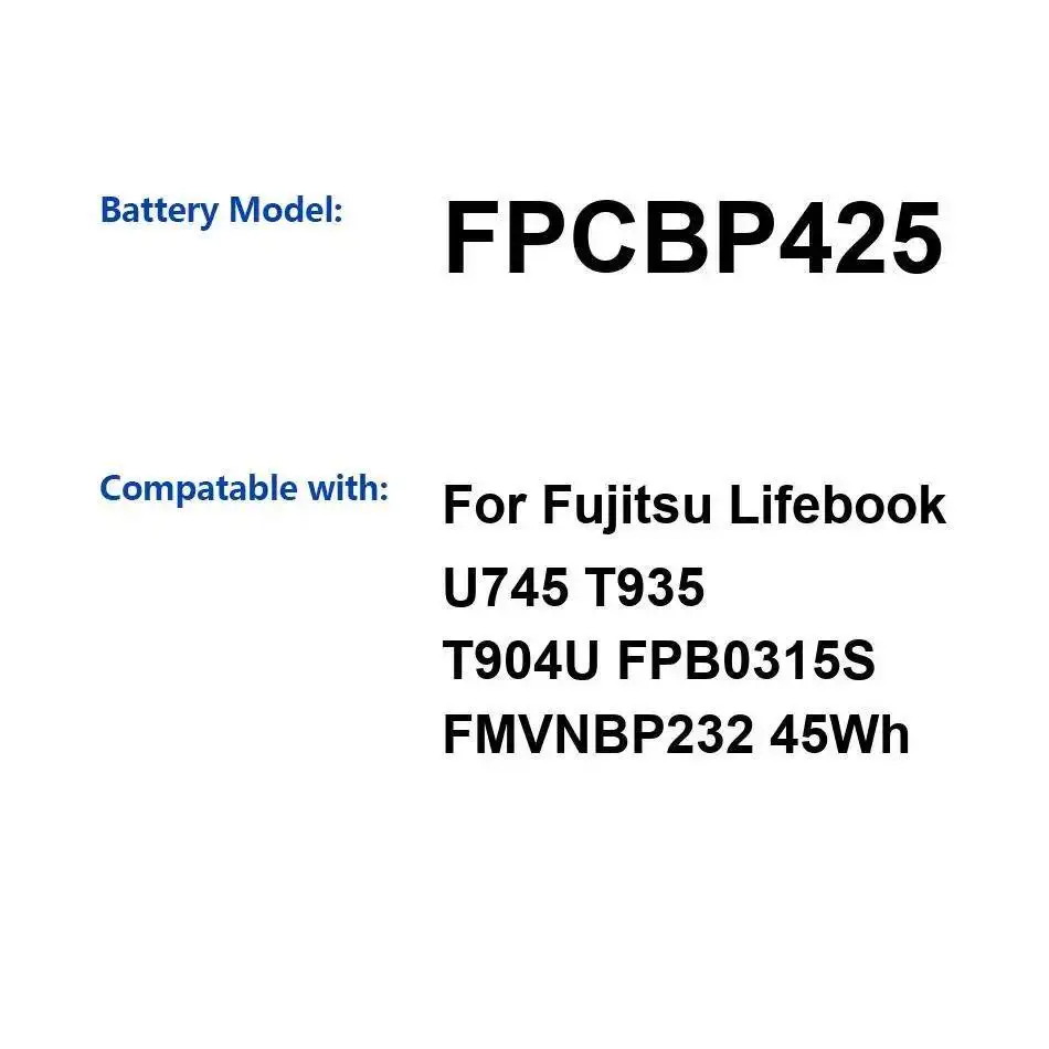 

FPCBP425 3150 мАч для Fujitsu Lifebook U745 T935 T904U FPB0315S FMVNBP232 45 Втч аккумулятор для ноутбука сейф