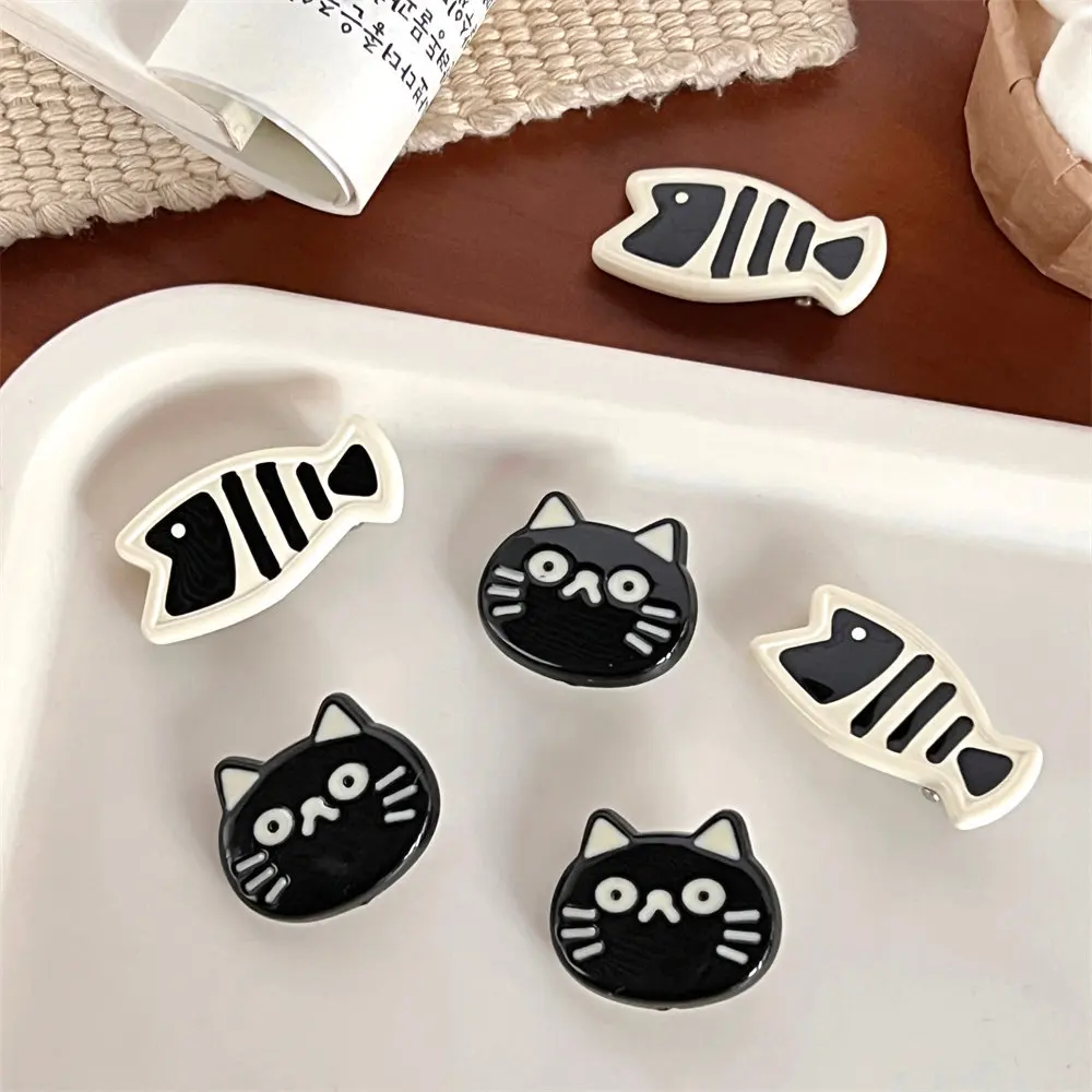 Women's Cartoon Cat Hair Clips Fashion Simple Headdress Korean Fish Hair Clips Hair Clips Hair Bows Cat Duckbill Clip