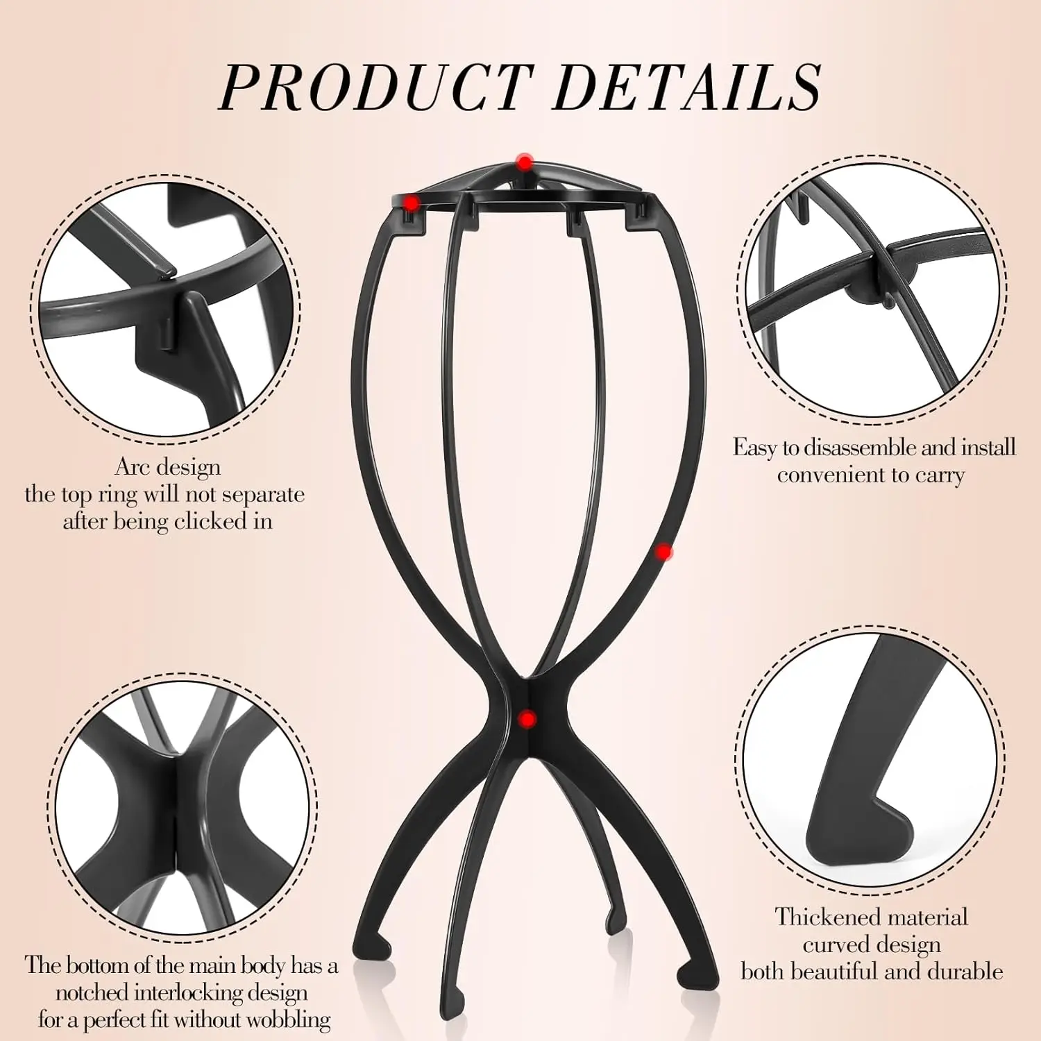 Wig Head Stand with Wig Brush Comb Set