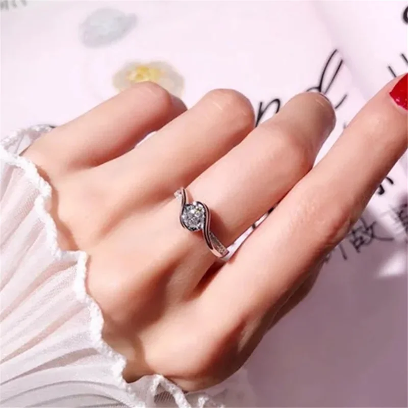 CC Wedding Jewelry Rings For Women Silver Plated White Diamant Engagement Proposal Charms Fashion Accessories Wife CC1649