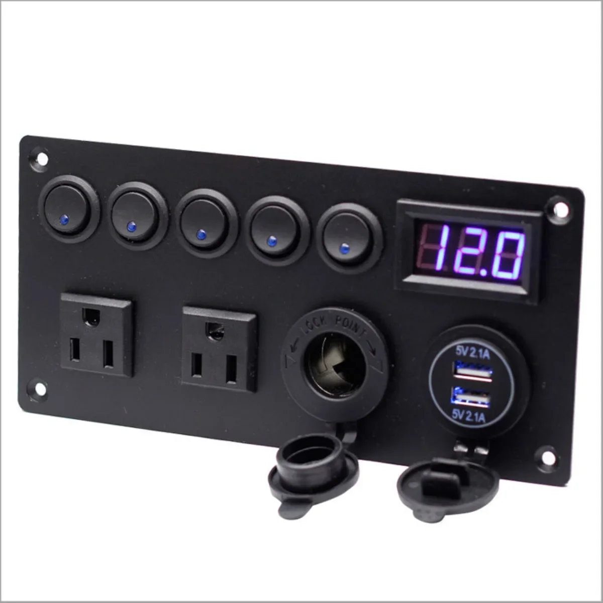 

Cat's Eye Switch Panel European Standard Socket Voltage Digital Display 12-24V RV Modified Ship Car Universal