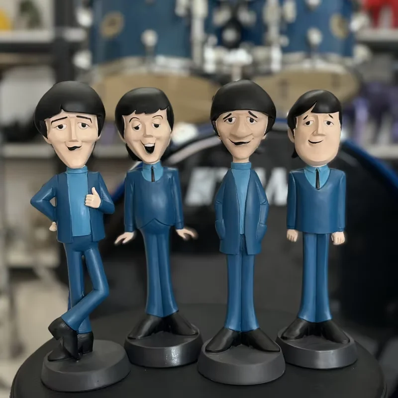 High Quality Hand Painted Classical Nostalgic The Beatles Band Resin Figurine Sculpture Vintage Rock Music Character Statue Art