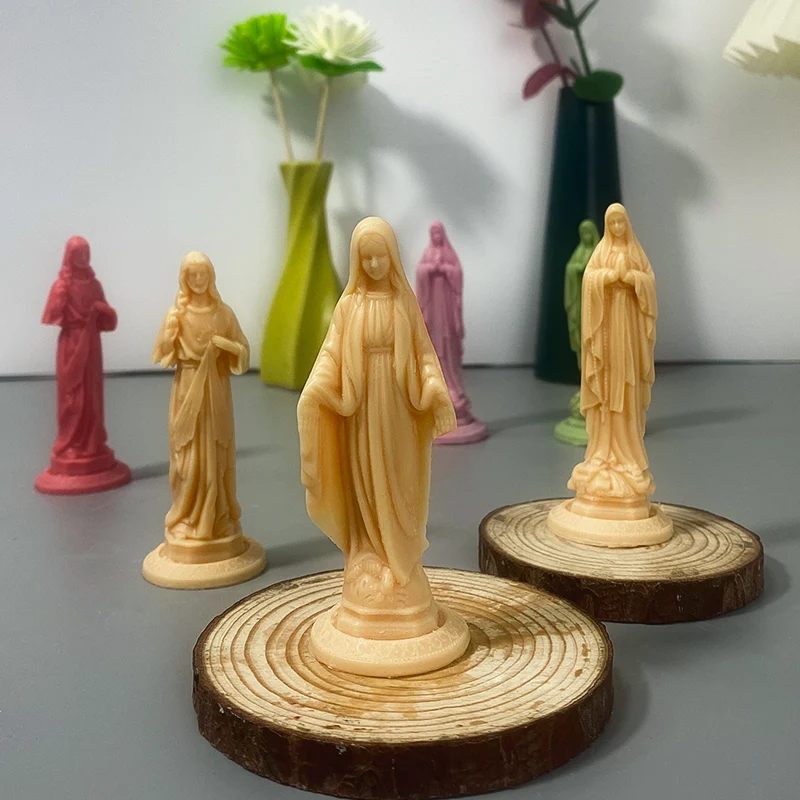 

New 3D Virgin Mary DIY Silicone Candle Mold Handmade Savior Jesus Christ Statue Aroma gypsum Carft Home Decor Epoxy Resin Mould