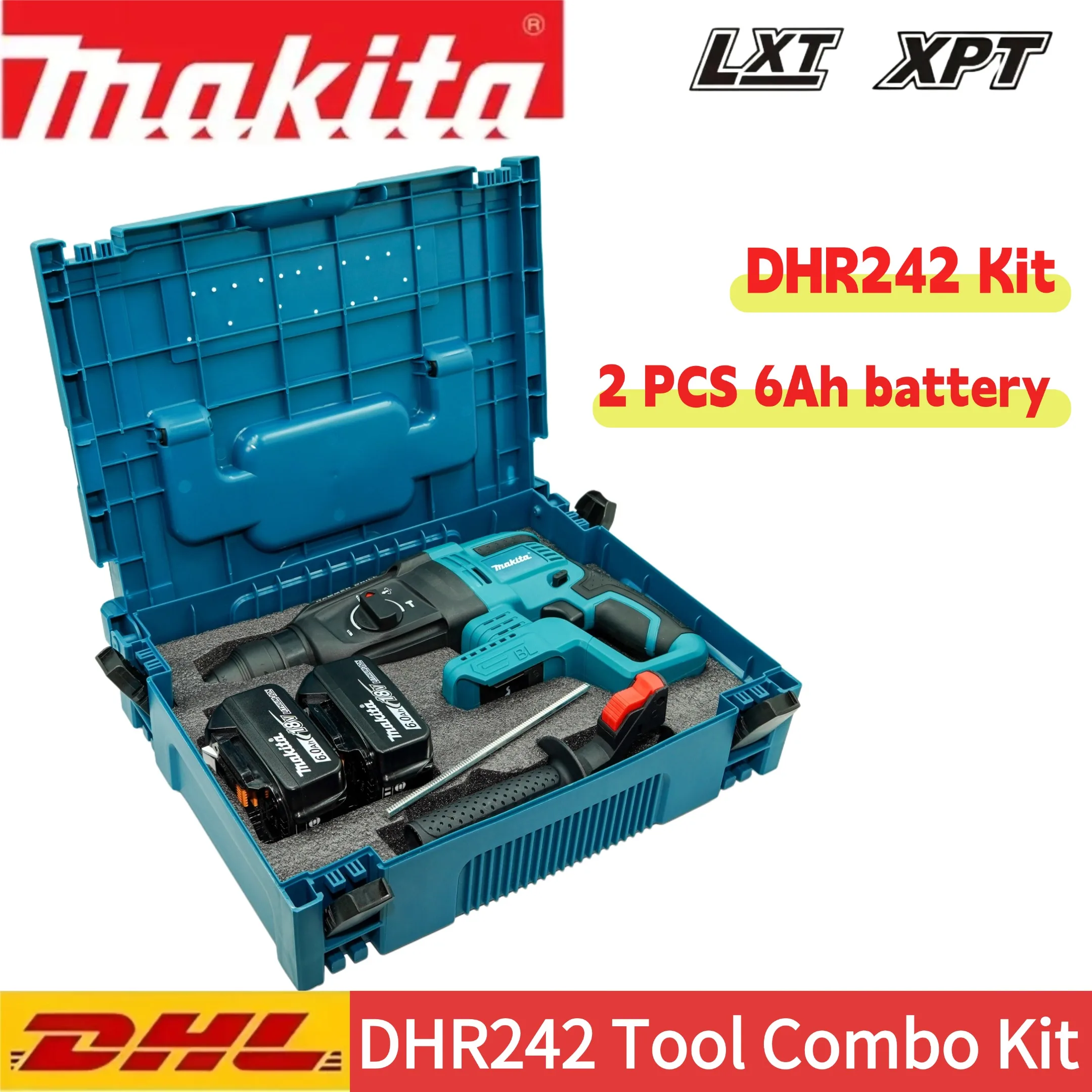 Original Makita DHR242 18V Brushless Cordless Rotary Hammer Drill 24mm Concrete 4700 IPM 3-Mode Heavy Duty Professional