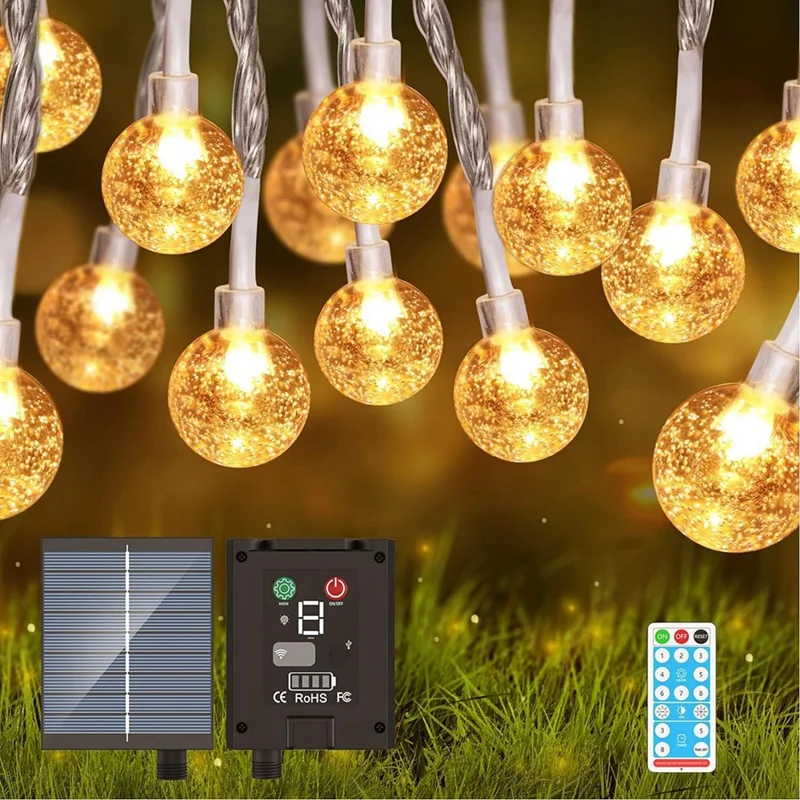 Solar String Lights 39.3FT 100 Leds With IP65 Waterproof Solar String Lights For Garden Yard Porch Tree Party Decor