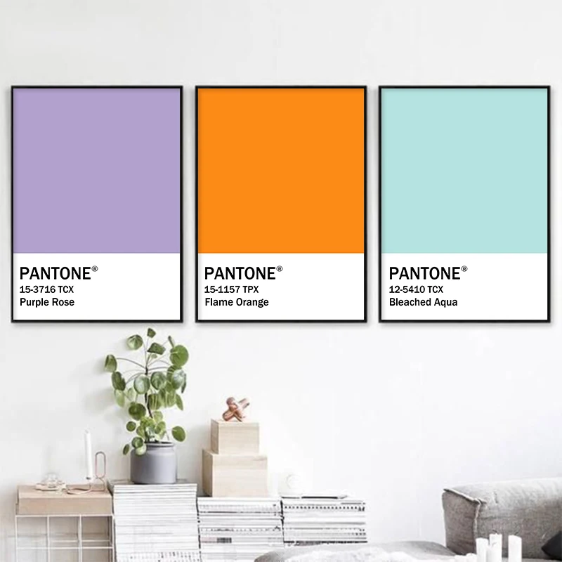 Pantone Color Wall Art Home Decor Pink Yellow Green Blue Modern Poster Print Canvas Painting Room Decoration Picture