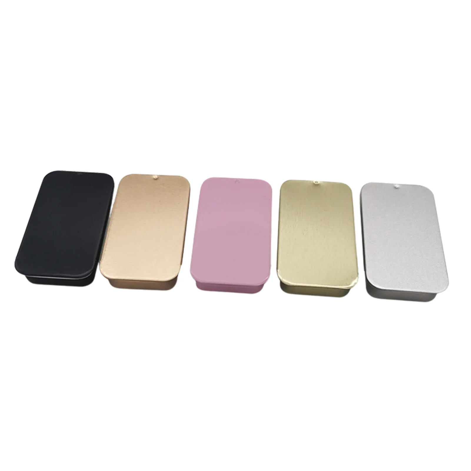 1PC Mini Black Gold Sliding Cover Push-Pull Tin Box Portable U Disk Chewing Gum Metal Box Small Home Ointment Storage Box