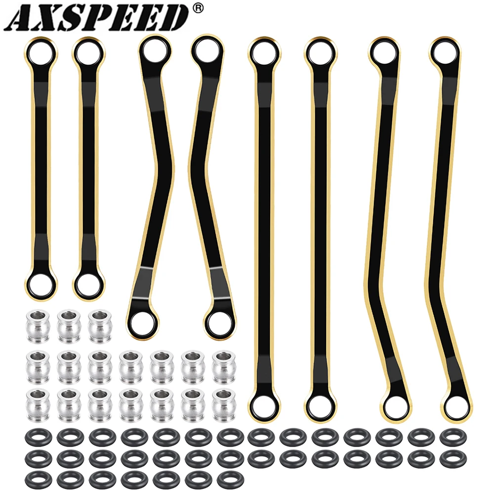 AXSPEED Brass High Clearance Chassis Links Set Linkage Adds Weight for TRX4M K10 F150 1/18 RC Micro Crawler Car Parts