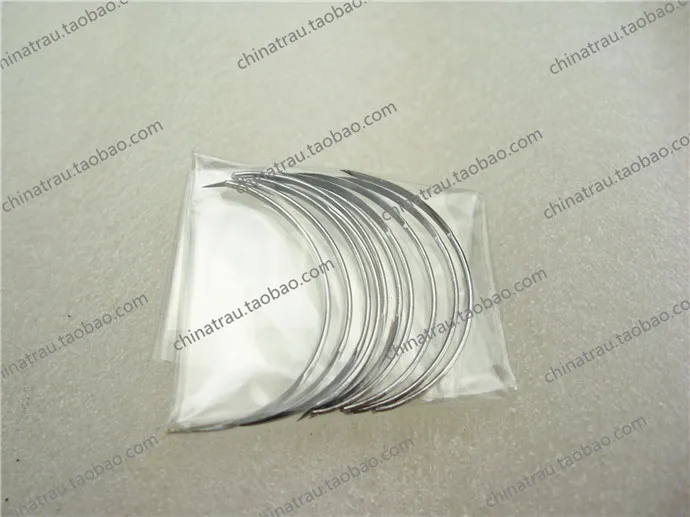 Medical use Skin suture real silk line 100pcs/pack 6/5/4/3/2-0/0 thread 60cm silk braided round tip Triangle suture needle
