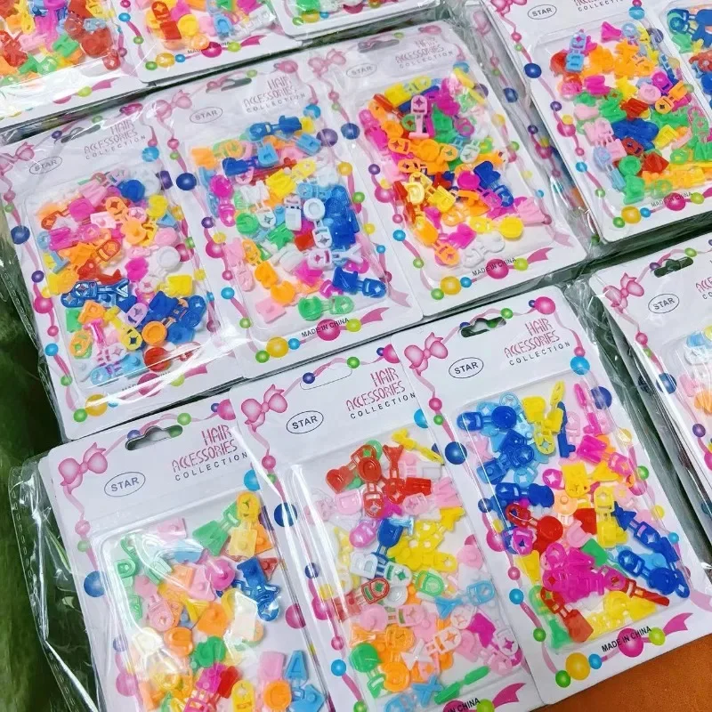 360 قطعة/ (8 عبوات = 360 قطعة) مشبك شعر صغير بحروف B C مخالب للأطفال/الفتيات مشابك شعر مجدولة