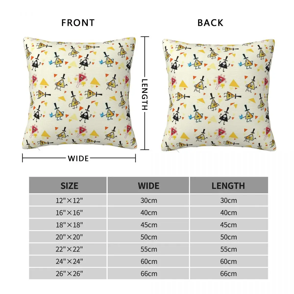 Bill Cipher Square Pillowcase Pillow Cover Polyester Cushion Zip Decorative Comfort Throw Pillow for Home Sofa