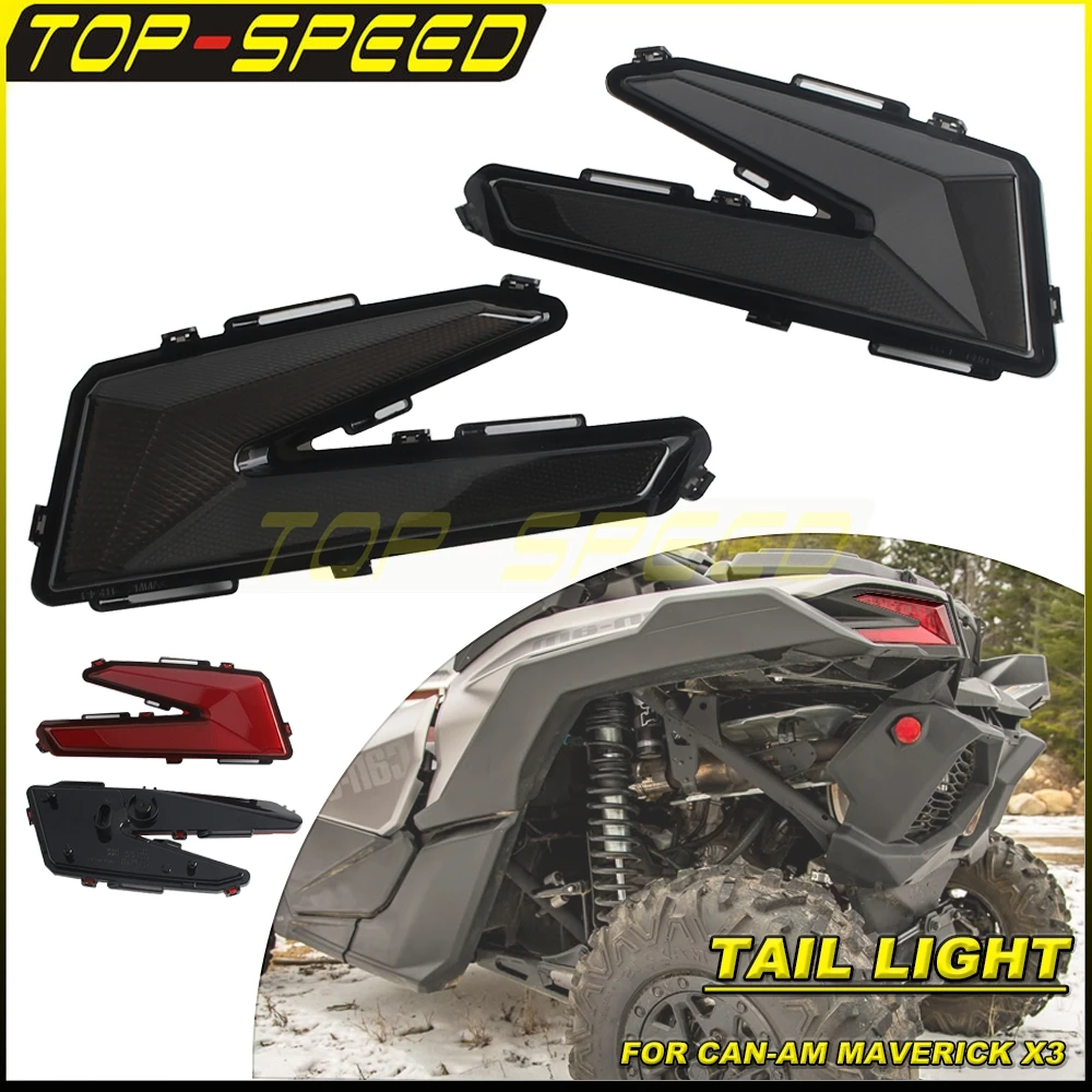 

For Can-Am Maverick X3 XDS XRS Max Turbo R 2017-25 Red Right & Left Tail Lights Rear Brake Stop Lamps LED Taillight Running Lamp