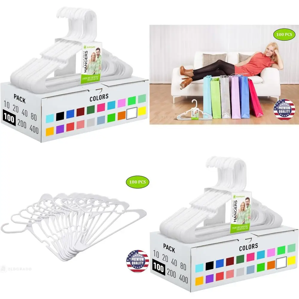 

Белые пластиковые вешалки для одежды для взрослых, подходят для рубашек, блузок, футболок, платьев и костюмов, упаковка 100 шт.