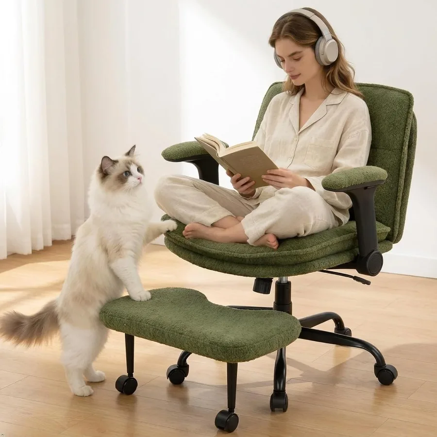 Cross Legged Office Chair with Flip-up Armrests for ADHD, Extra Wide