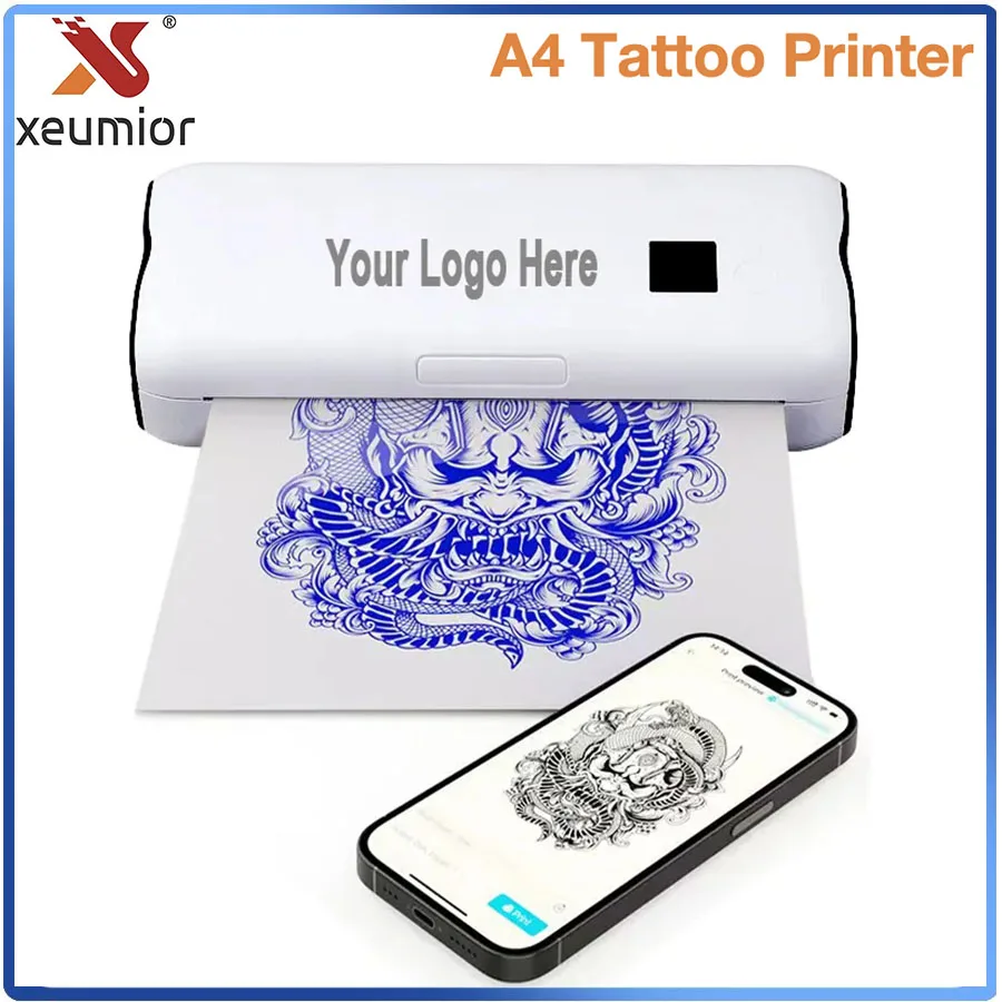 

Mini USB Bluetooth Digital Thermal Photo Tattoo Printer Handhed Mobile Transfer Paper A4 Document Printer Home & Office