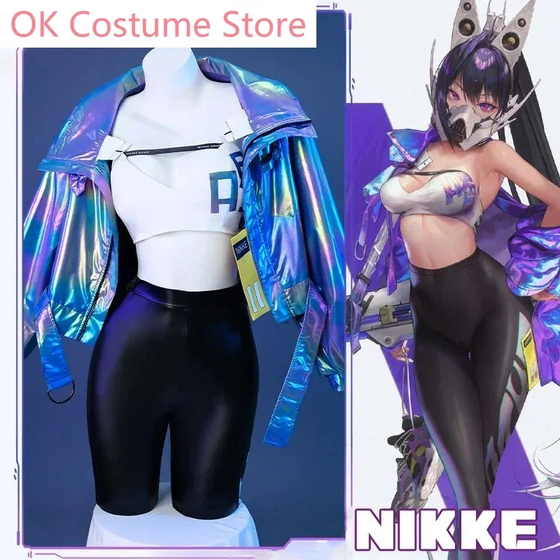 

The Goddess of Victory NIKKE Cosplay Costume Artificial Leather Sexy Women Coat Pants Jumpsuit Halloween Party Unifrom