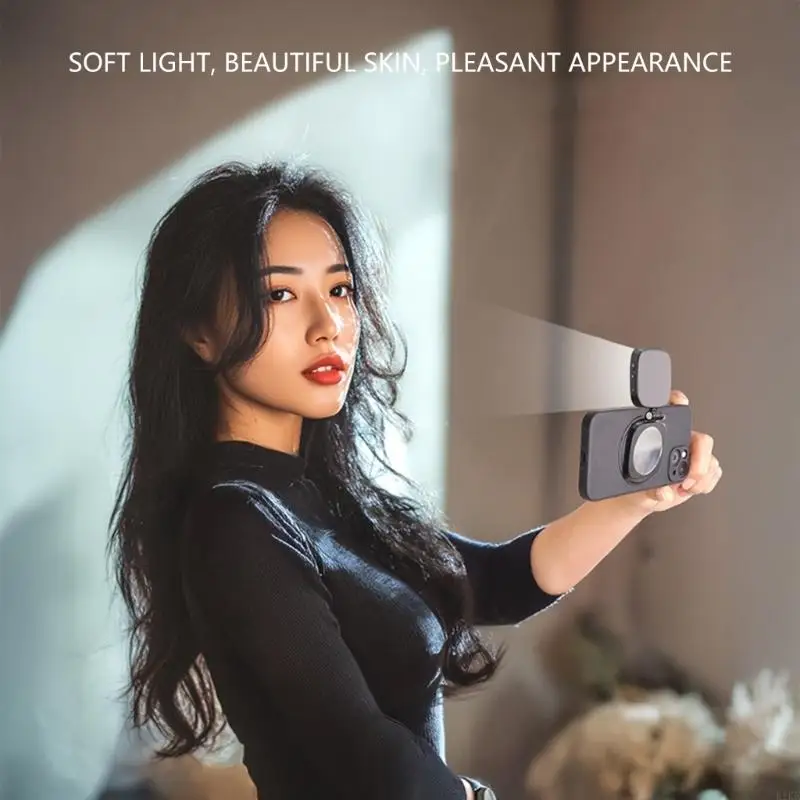Rotating Phone Fill Light for Makeup Photography Recording Video Conference K1KF