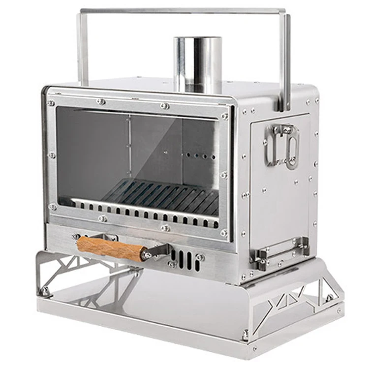 

Портативная складная нагревательная походная печь из нержавеющей стали для кемпинга, дровяные огненные ямы