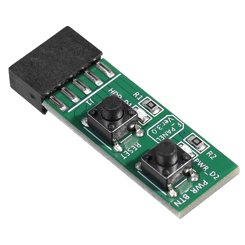 2*5 Pin Reset/Power ON/OFF Switch Board Adapter Card with LED Indicator for Frequently ON/OFF Testing for Desktop PC Computer