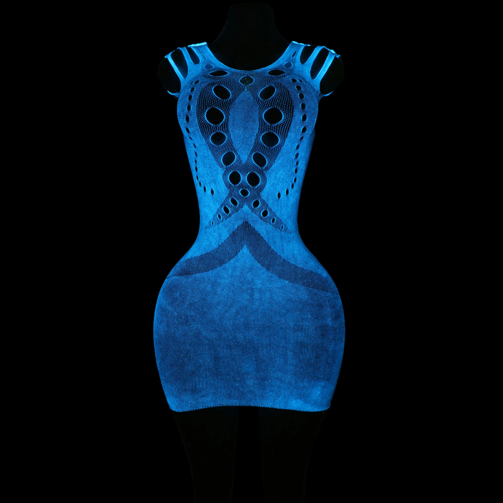 発光ドレスナイトクラブ薄手のフリルセクシーなエキゾチックなダンスウェア女性パフォーマンス衣装ステージロールプレイ絶賛衣装クラブ着用