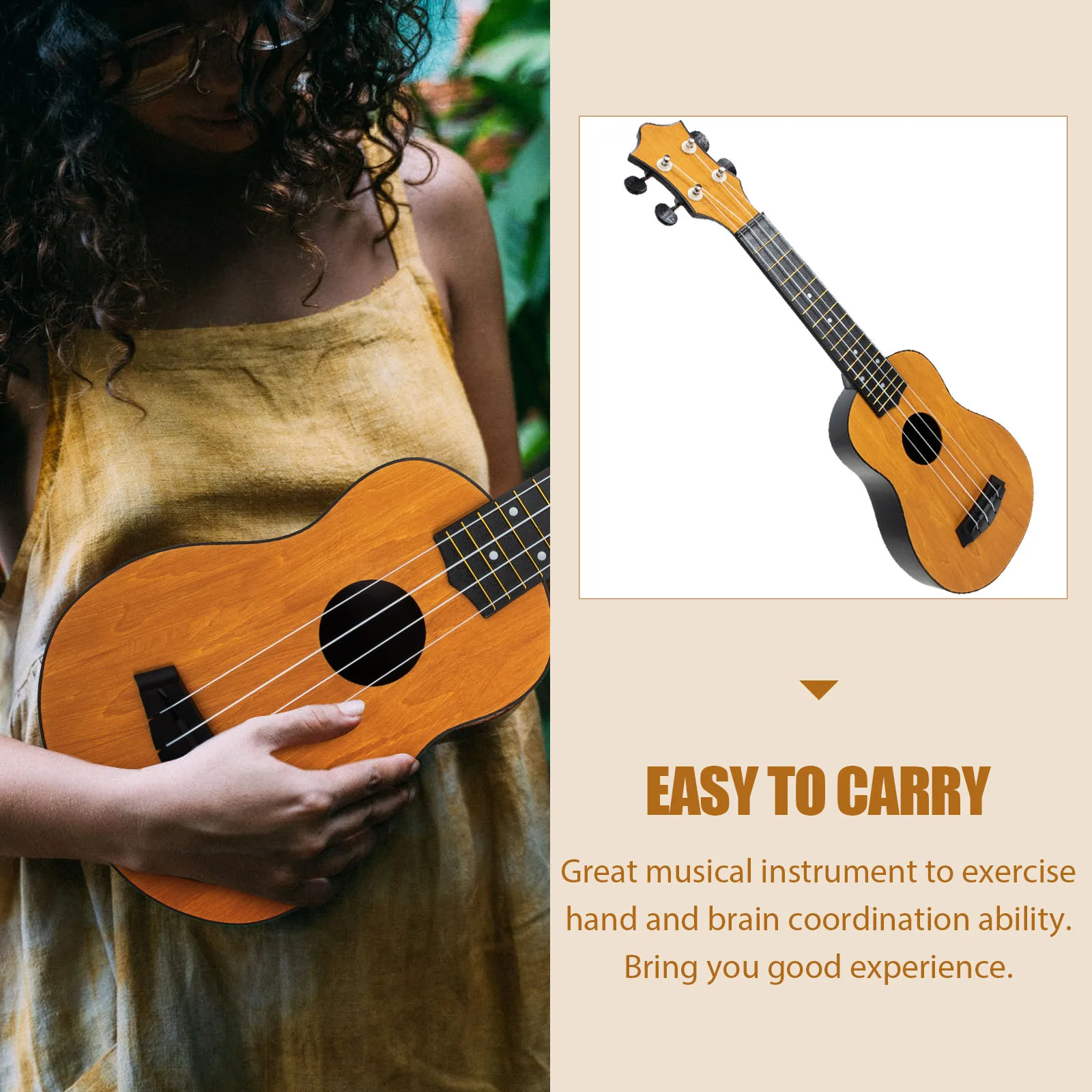 

Soprano Ukulele Beginner Musical Instrument Toddler Instruments Youth Guitars for Beginners Kids Nylon