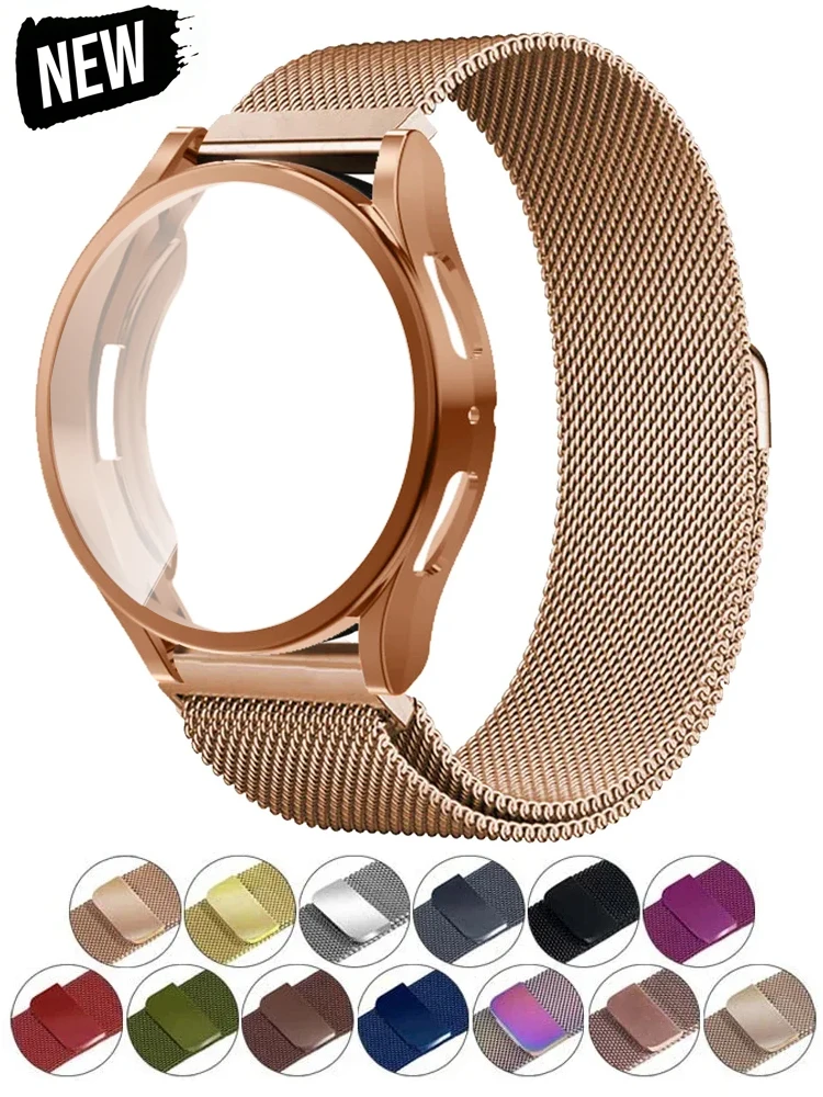 Armband + Uhrengehäuse für Samsung Galaxy Watch 6 5 4 44mm/40mm Ersatz-Milanese-Metallarmband Galaxy Watch 4/5/6 40/44