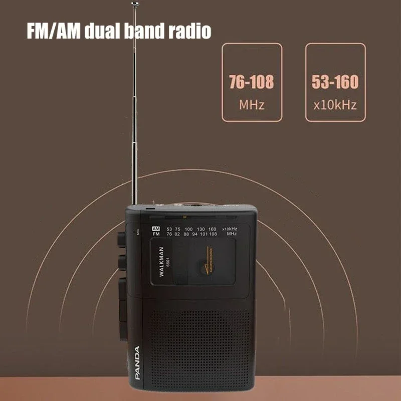 Registratore a cassetta portatile multifunzione Supporto per qualità audio Hi-Fi Radio AM/FM Walkman Lettore di cassette Boombox retrò