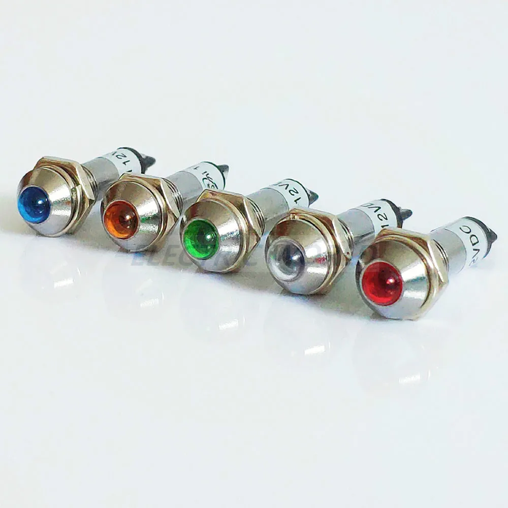 Mini Indicator light 8mm no wire indication waterproof 220V Metal Signal light mini indicator lamp power LED signal lamp