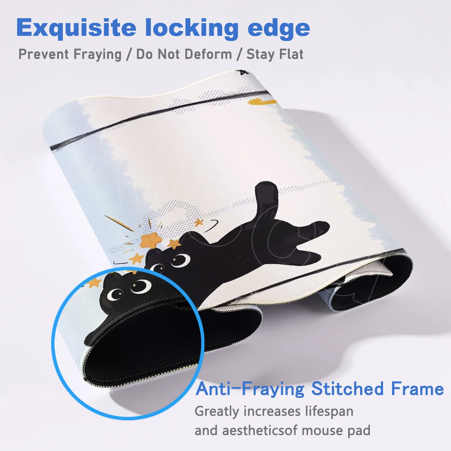 HD Print Kawaii Simple Office Cartoon Kitten Mouse Pad Large Cute Game Keyboard Mat Computers Accessories Table Pads Carpet Mats