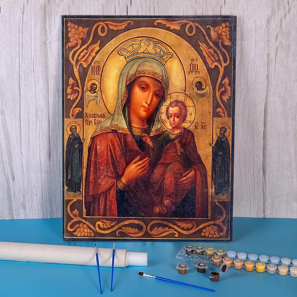 Region Orthodox Icon Coloring By Numbers Painting Complete Kit Acrylic Paints 50*70 Oil Painting Loft  Picture For Kids    Art