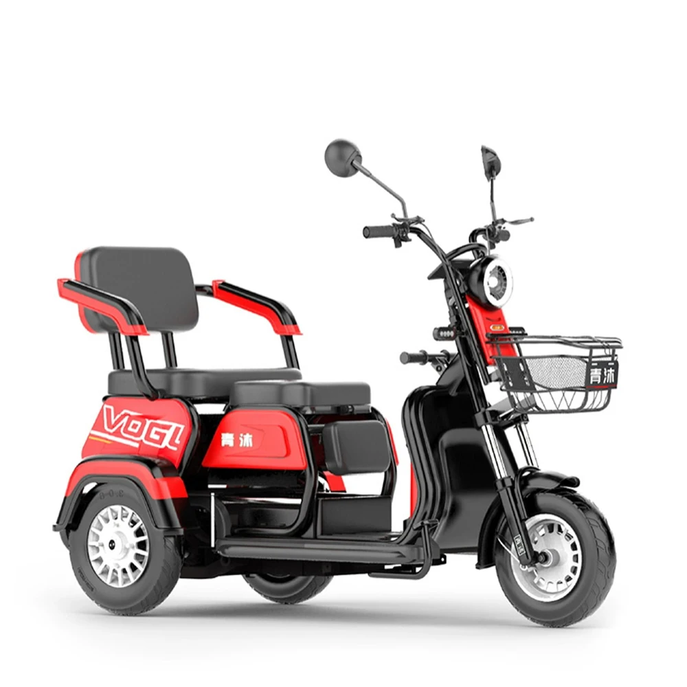 14 Inches 600W Electric Tricycle 60V 19AH  Lithium Battery Double Disc Brake Can Carry Up To Three People