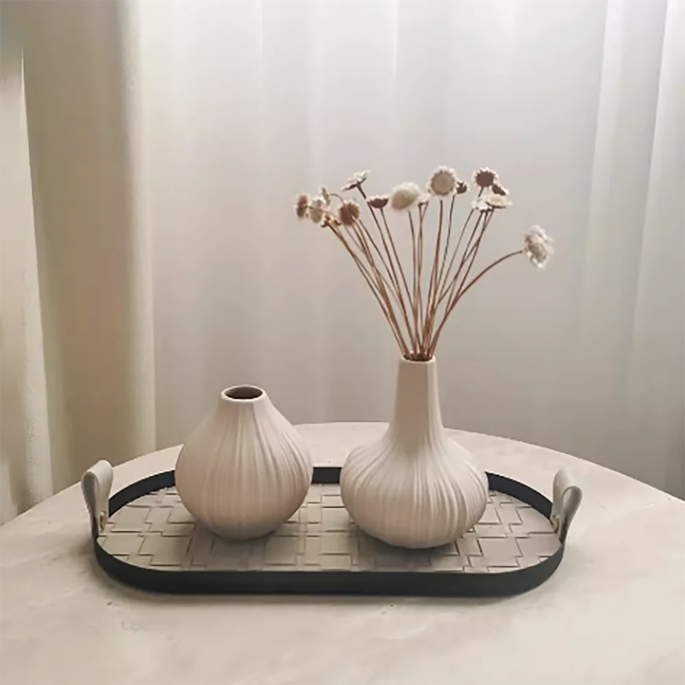 

Modern Striped Scented Flower Arrangement Concrete Vase Mold Home Tea Table Art Vase Decoration Handmade DIY Silicone Mold