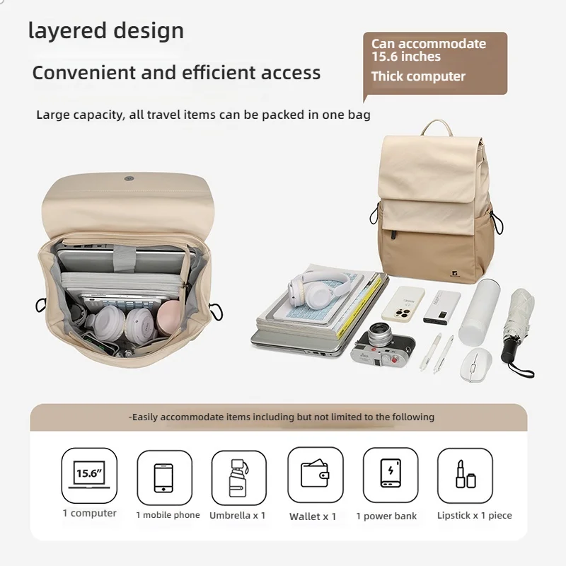 GOLF Large Capacity Backpack for Women and Men Fashionable Daily Commuter Backpack 15.6 inch Laptop Backpack Unisex Backpack