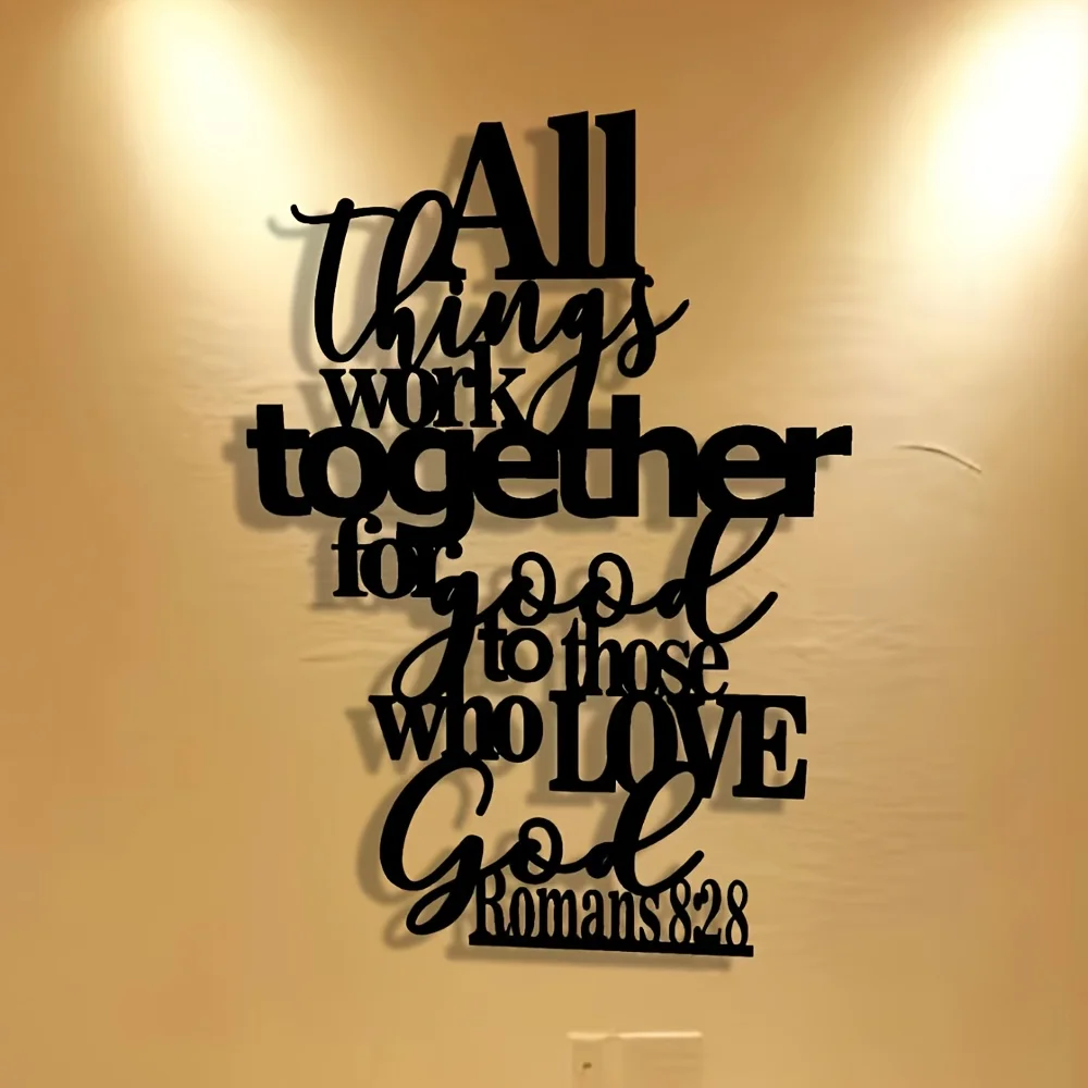 CIFBUY Good Things Come Metal Wall Art Iron Inspirational Quote Hanging Decor Home Office Living Room Accent Gift Ornament