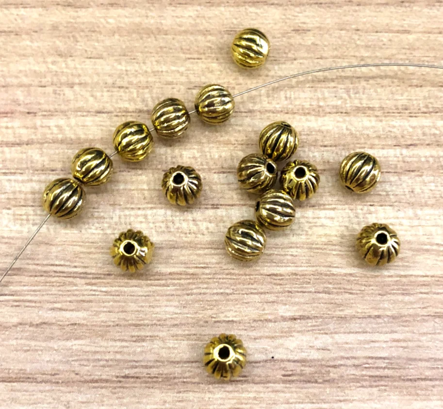 

100pcs 4.9*4.5mm Zinc Alloy metal 2colors spacer beads for jewelry handmade HW2947