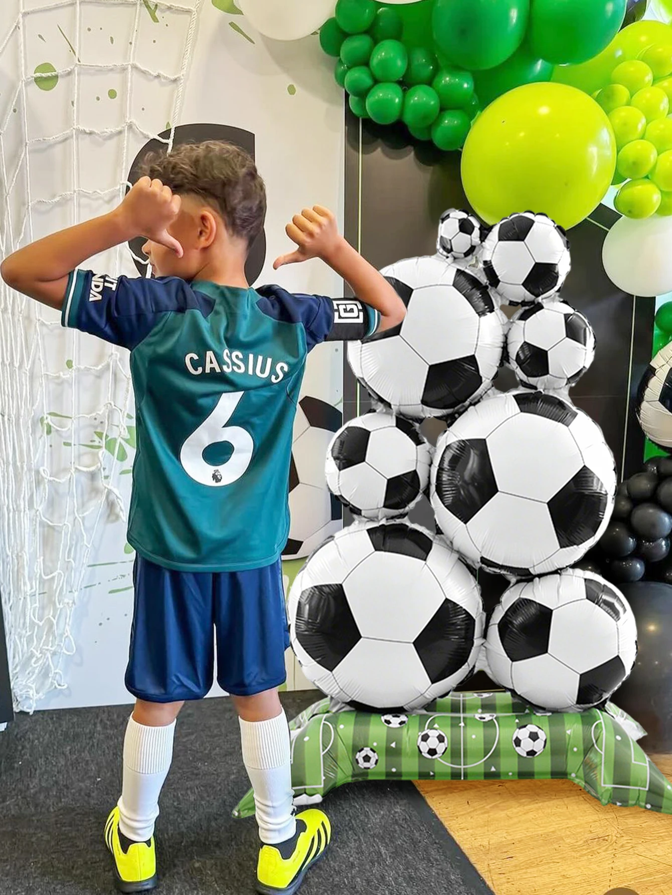 1 Stück Fußballballon-Set, Fußballspiel, Geburtstagsfeier-Dekoration, Fußball-Themenparty, Sport-Themenparty, Feierlichkeiten – Detail 2