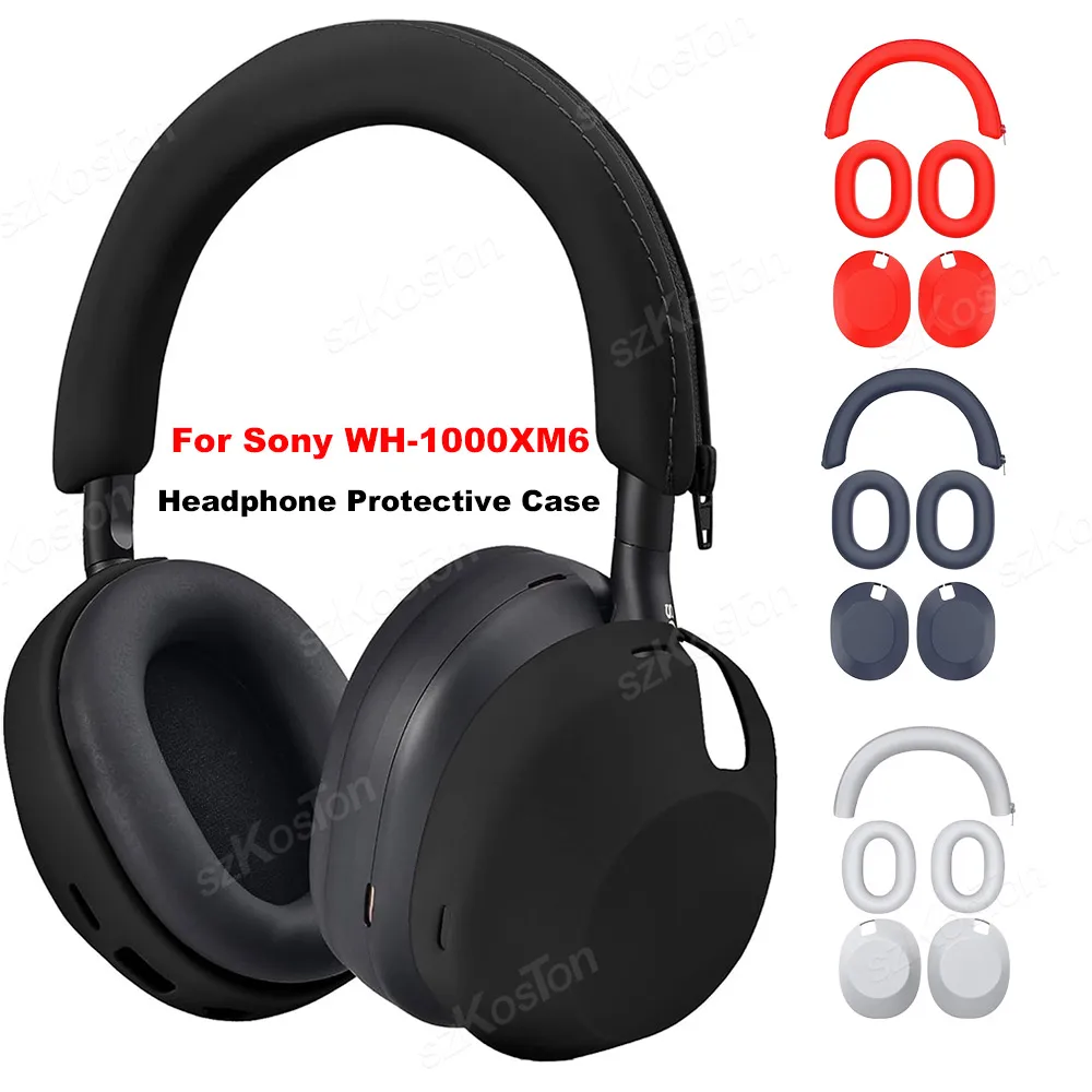 Für Sony WH-1000XM6 Weiche Silikon Kopfhörer Schutzhülle Kratzfest Schweiß Haut Abdeckung Ohr Kappe Kopfhörer Zubehör