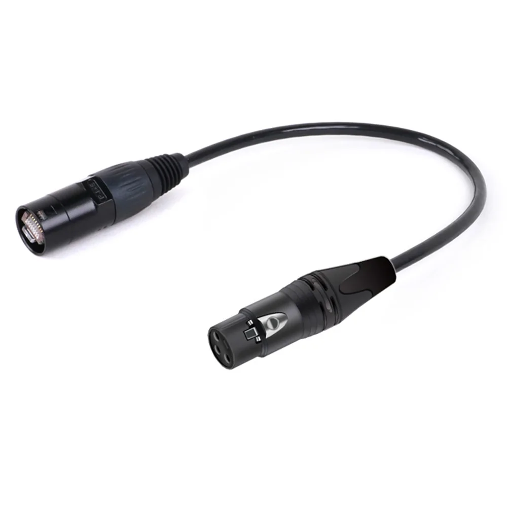 3Pin XLR Female to STP RJ45 CAT5/6 Ethernet Cable Outdoor Network LAN Internet Extension Cord for Stage Light Recording Studio