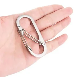 ONE 66mm 2.6inch Stainless Steel Oval Double Spring Snap Hook Quick Release Keychains Carabiner Camping EDC Tool DIY