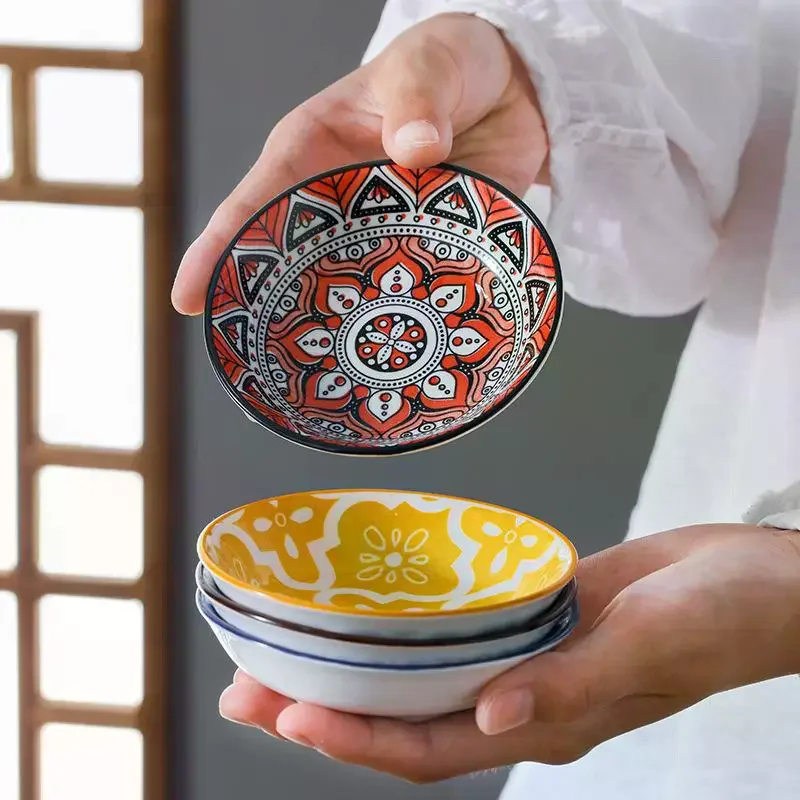 Ceramic Seasoning Dishes Ceramic Condiment Dishes Bohemian Style Plates Sauce Dishes For Kitchen Restaurants Sushi Shops Picnics