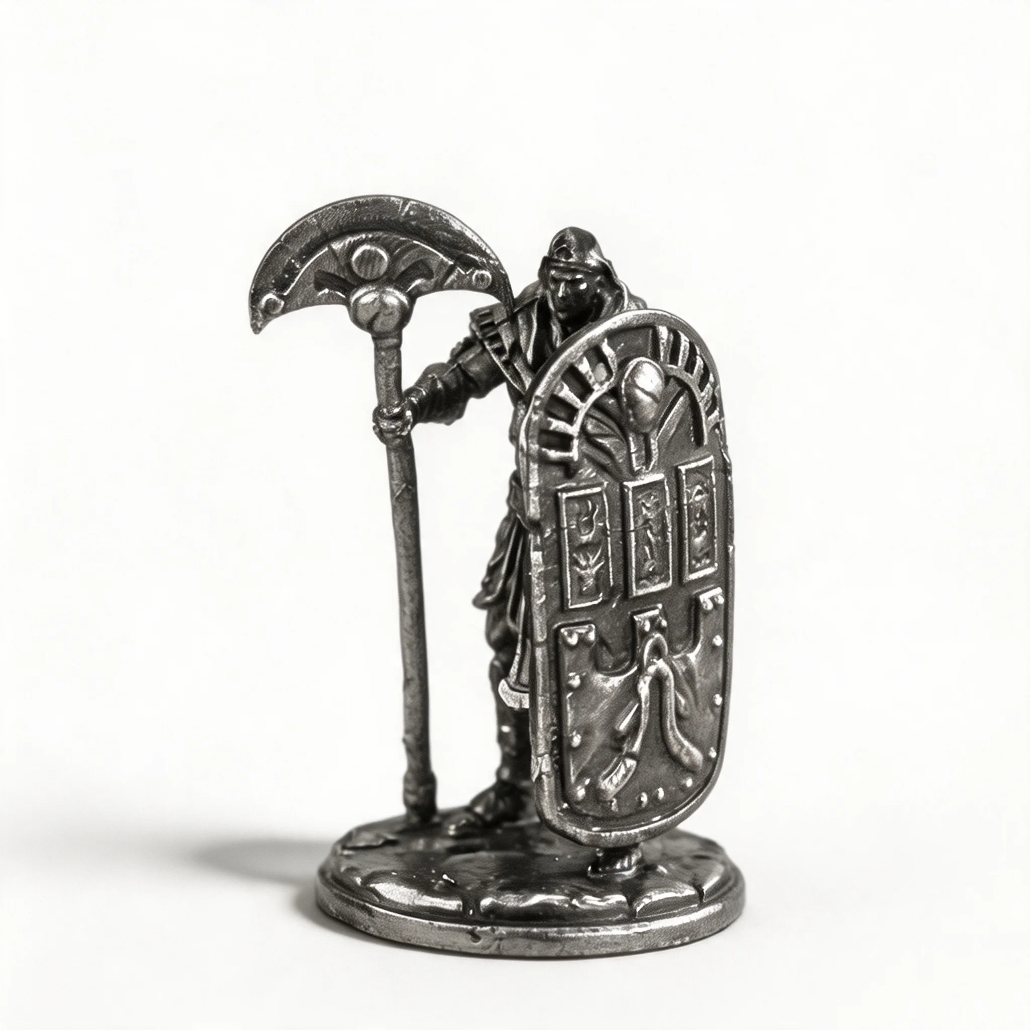 Paintable Egyptian Myth Soldier Miniature Model Vintage Metal Figurine Desktop Tabletop Ornament Collection Gift For Men