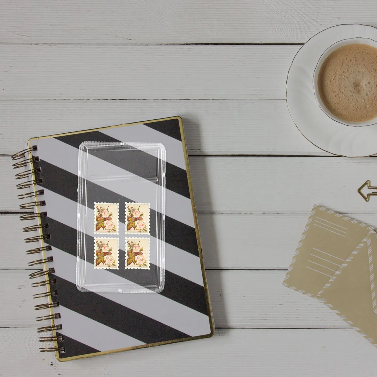 Stamp Storage Box Large Capacity Clear Plastic Organizer For Stamps Coins Cards Waterproof Case Business Card Holder